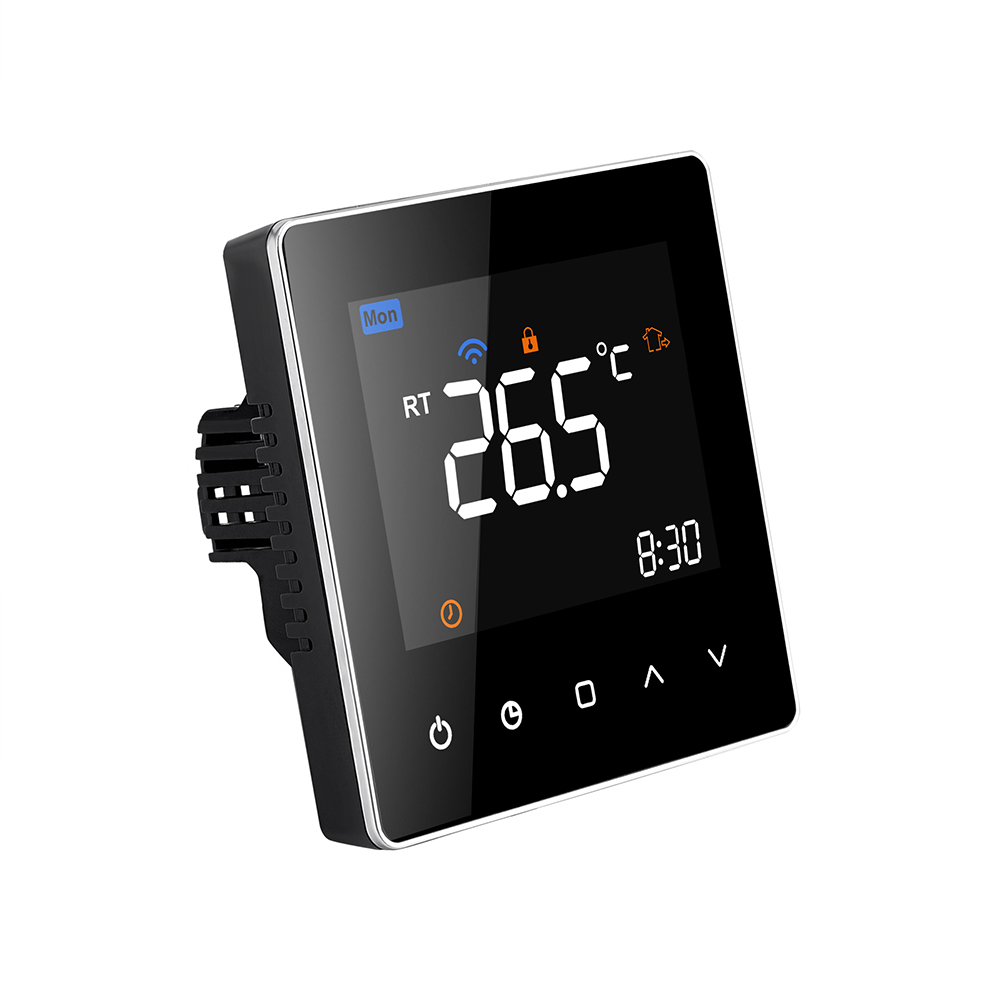 Wifi Thermostat - Wi-Fi対応スマートサーモスタット、Modbus温度制御、タッチスクリーン、デジタルプログラミング機能、室温調整、HVAC（暖房・換気・空調）、95-240V、PC+ABS製。