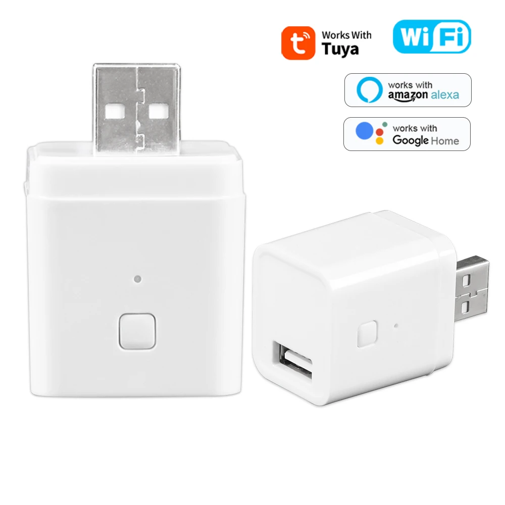 Wifi Smart Plug - WiFiミニマイクロUSBアダプター 5V WiFi USB電源アダプター スマートタイマー充電プラグ Tuya、Alexa、Google