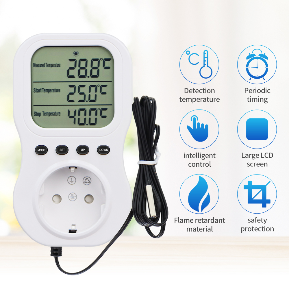 スマートサーモスタット LCD デジタルタイマーソケット 多 - Wifi Thermostat のレビューと価格