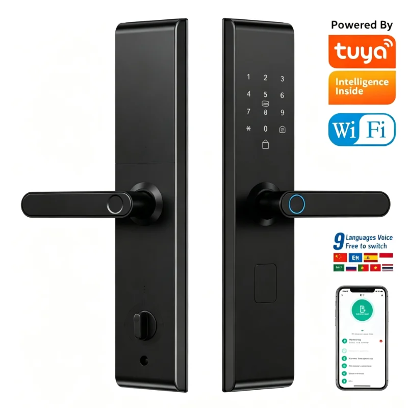 Tuya Wi-Fi対応スマート電子ドアロック。生体認証指紋 - Smart Door Lock Wifi のレビューと価格
