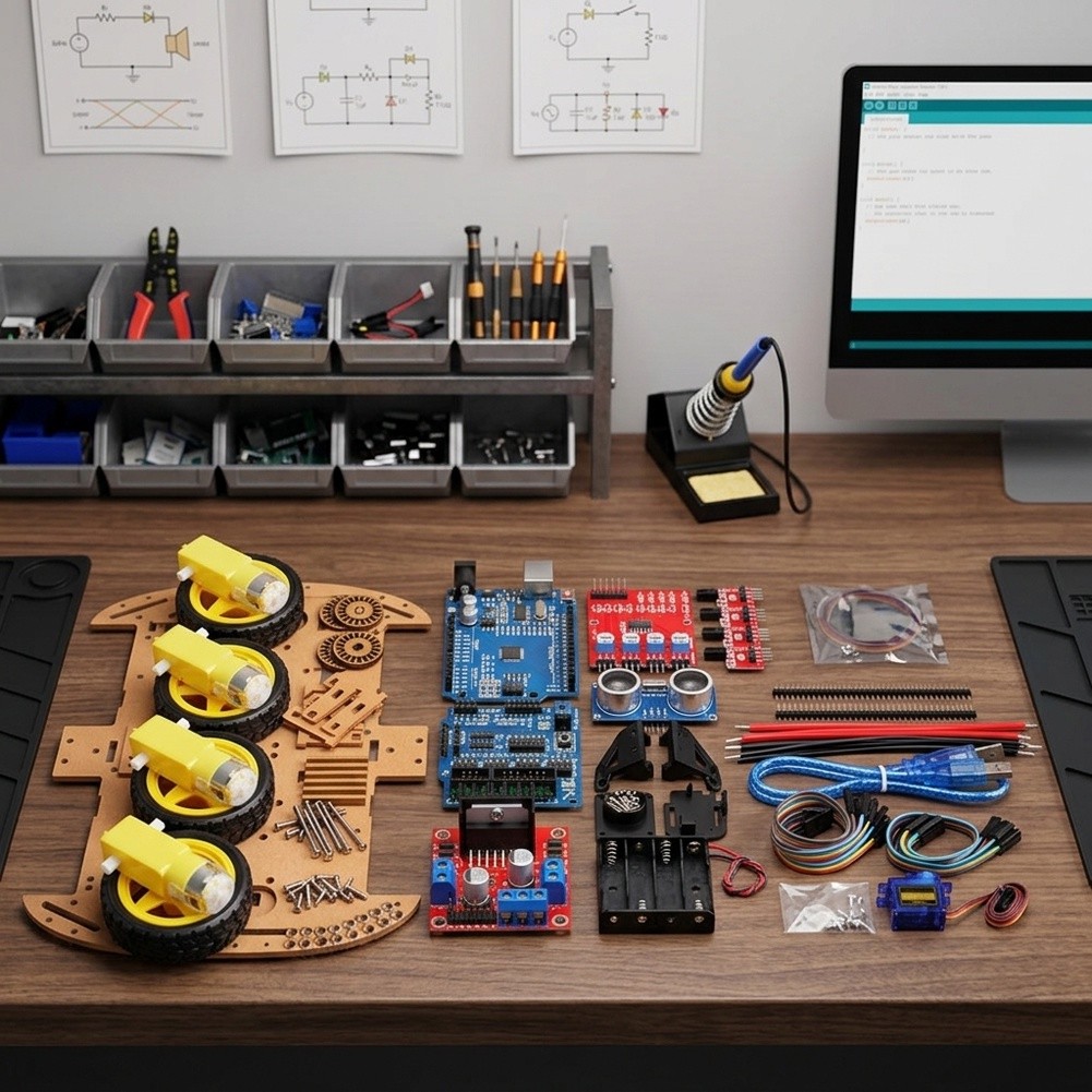 4WD対応、教育用ロボットシャーシキット。Arduino用で - Sensor Kit Arduino のレビューと価格