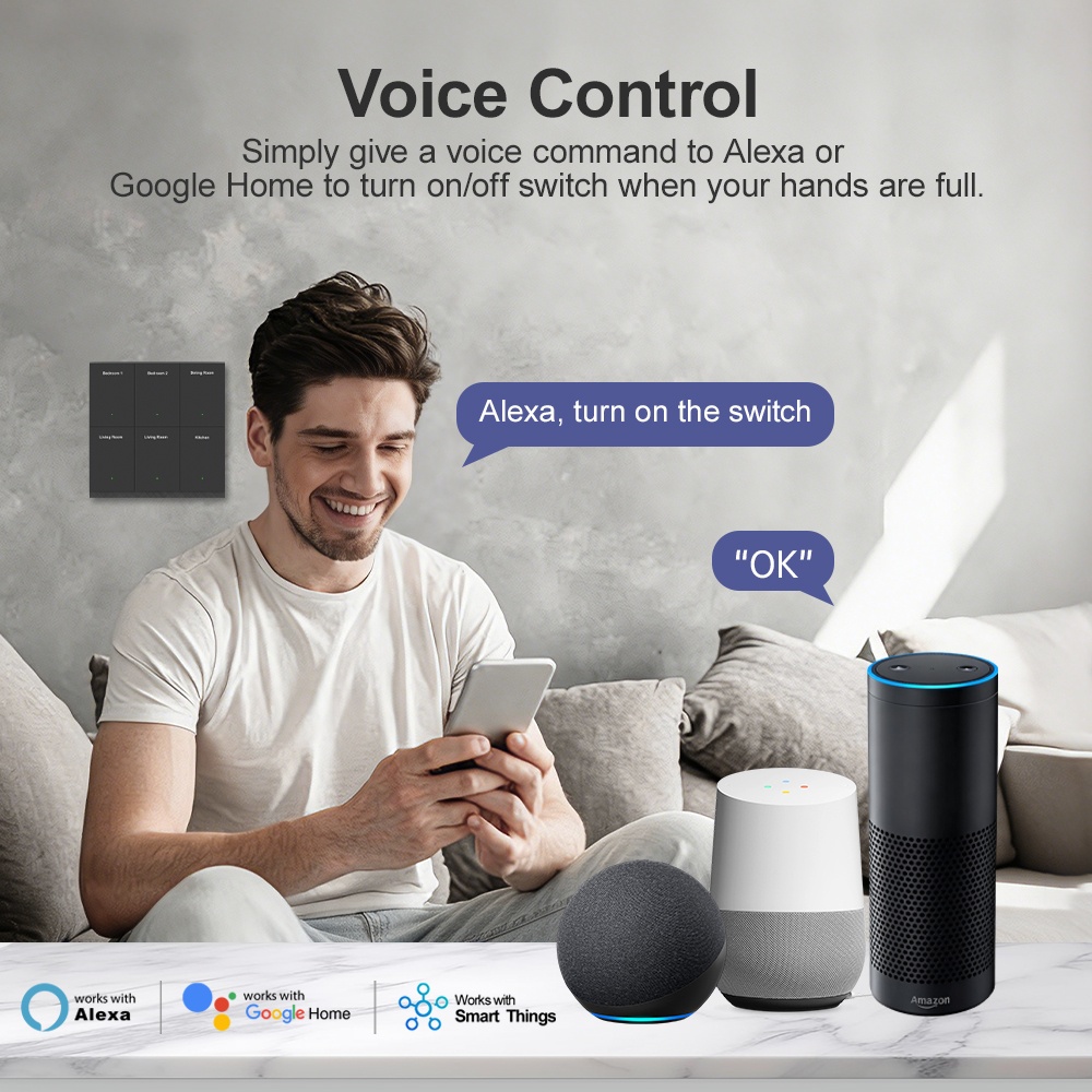 Manhot Wi-Fi対応 スマートDIY名前表示スイッチ - Smart Light Switch Wifi のレビューと価格