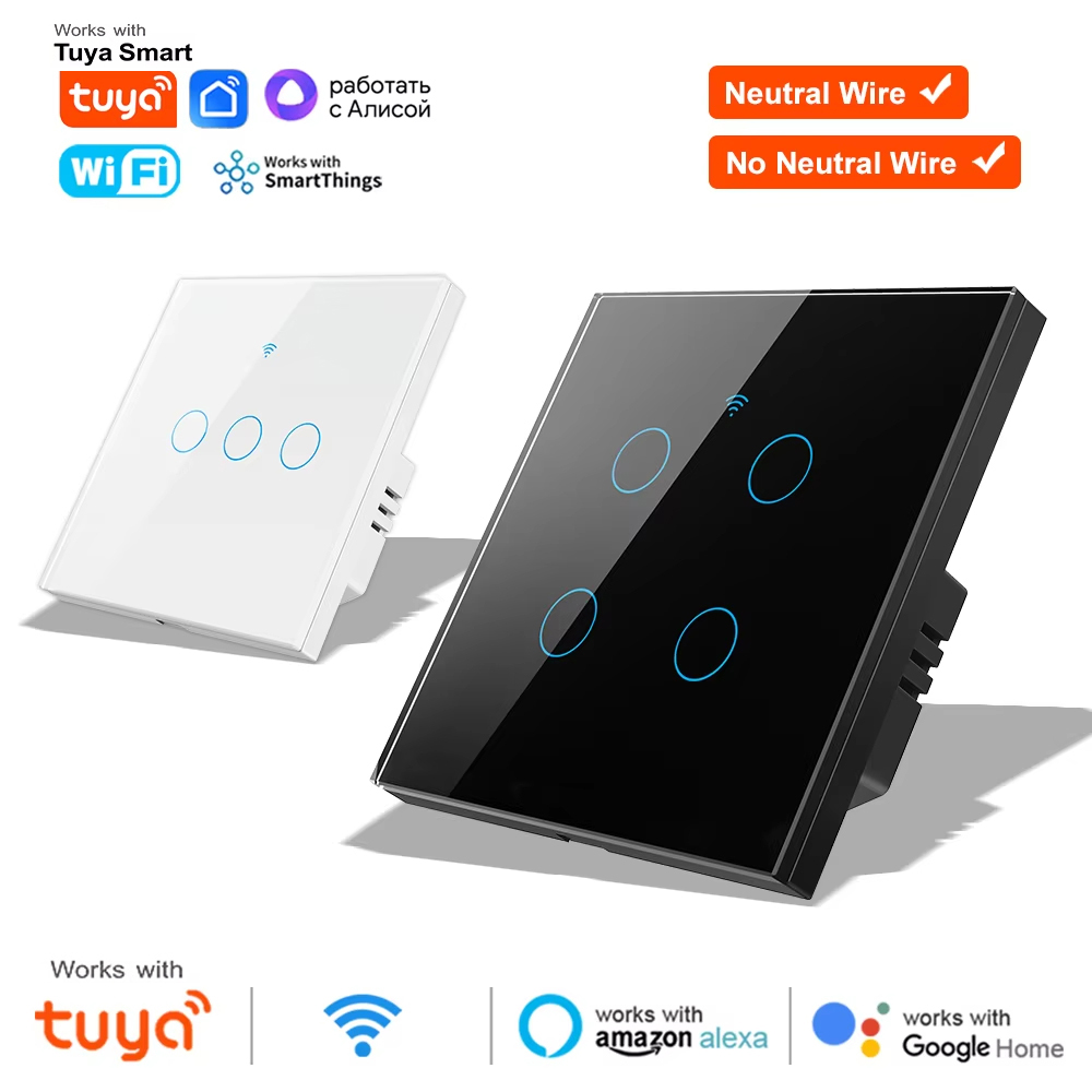 1 2 3 4連ギャングWiFi RF 433mhzタッチウ - Smart Light Switch Wifi のレビューと価格