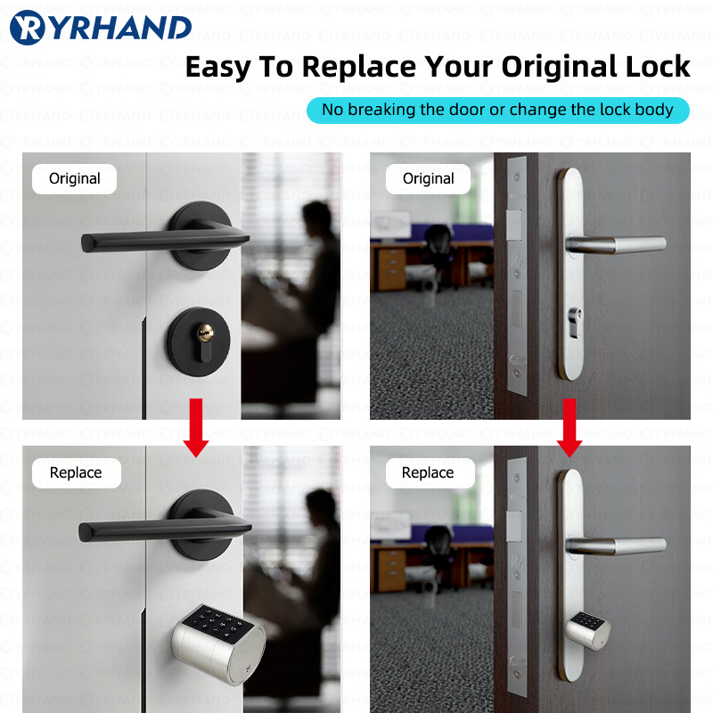 スマートユーロ型円筒形ドアロック。TTLockアプリ対応、キ - Smart Door Lock Wifi のレビューと価格