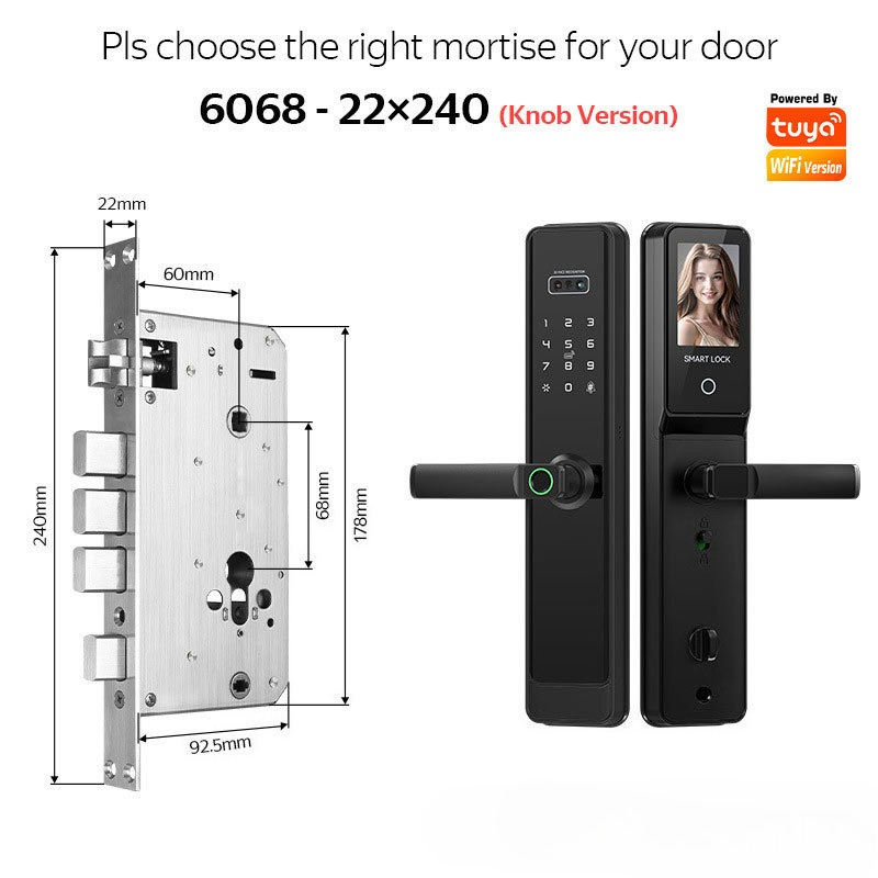 EGFirtor 半自動 Tuya 指紋パスワードロック ホ - Smart Door Lock Wifi のレビューと価格